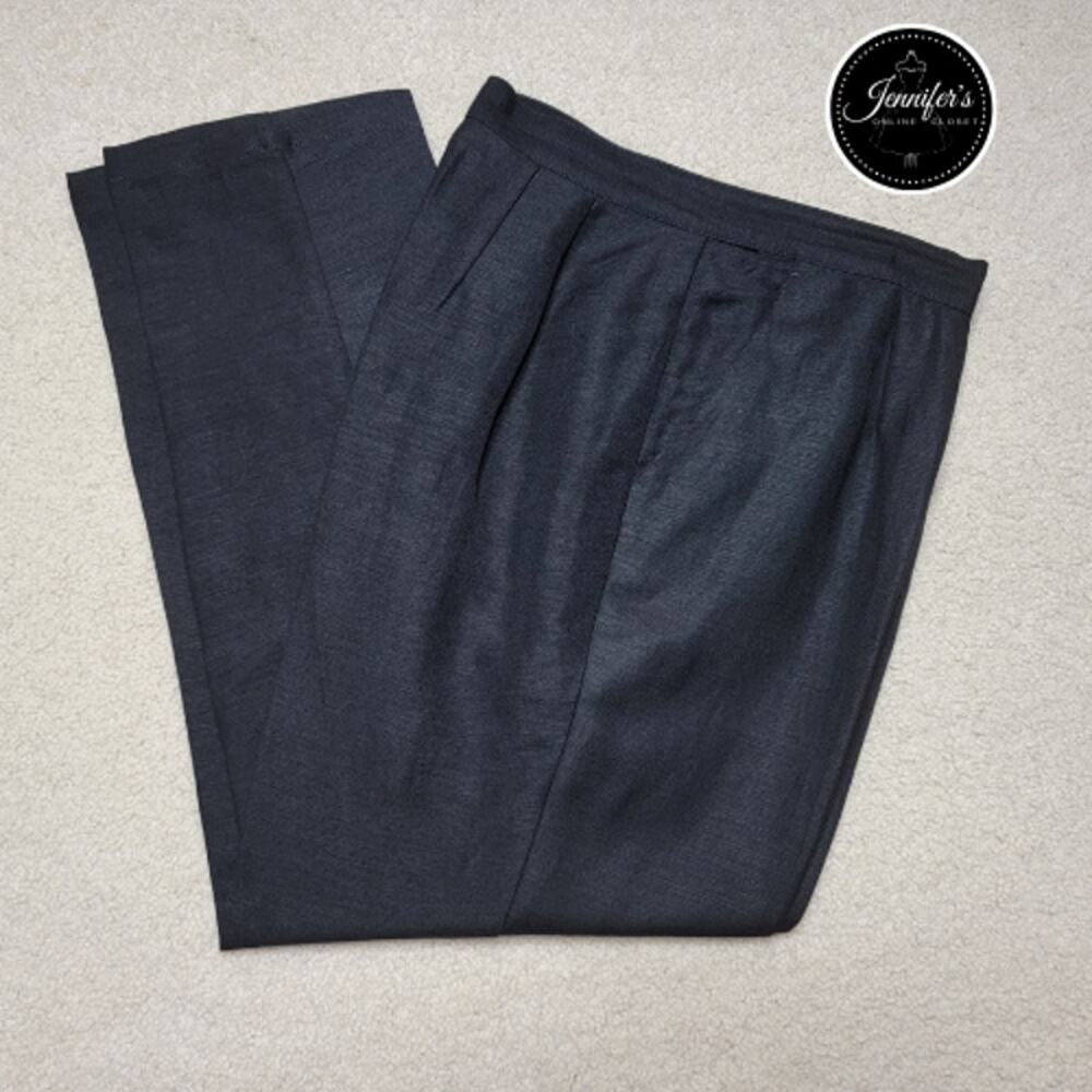 Style & Co. Women's Black Flat Front Linen Blend Pants Size 12